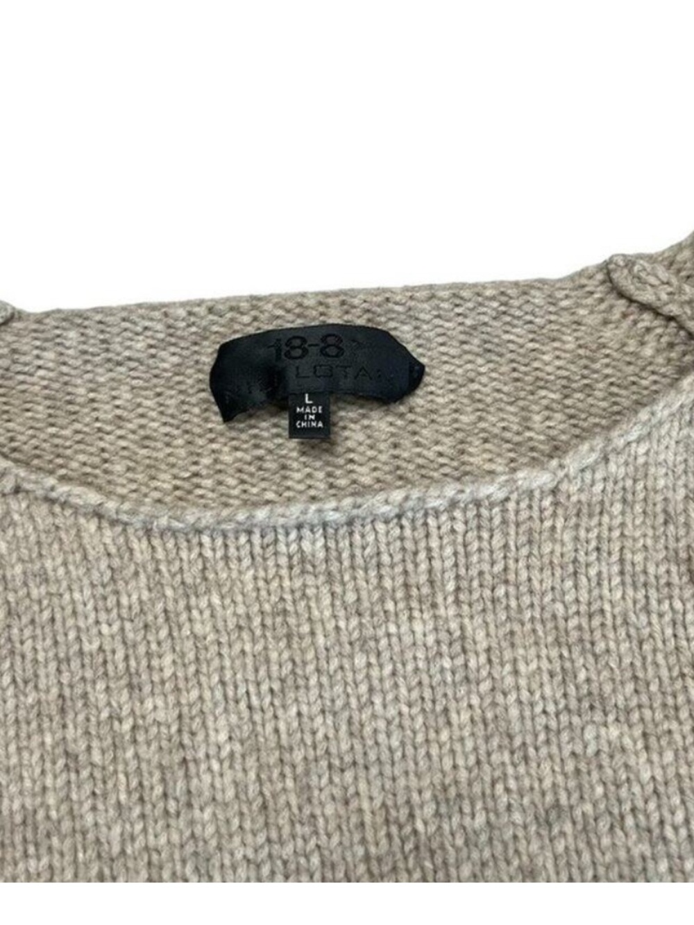 18-8 NILI LOTAN Wool Yak Blend Sweater Round Neck WOMENS L Beige Long Sleeve - Picture 7 of 15